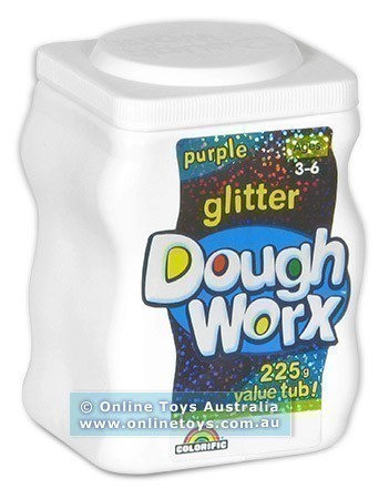 Colorific Dough Worx - 225g Glitter Tub - Purple