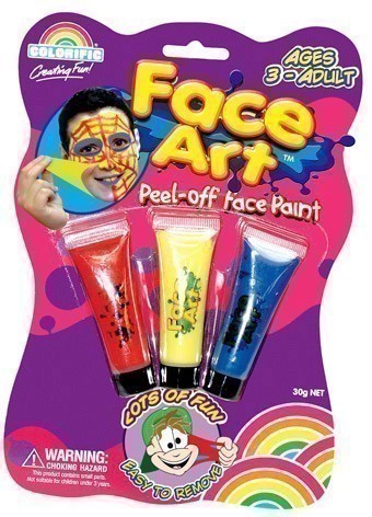 Colorific Face Art Peel Off 3 Tubes Pack