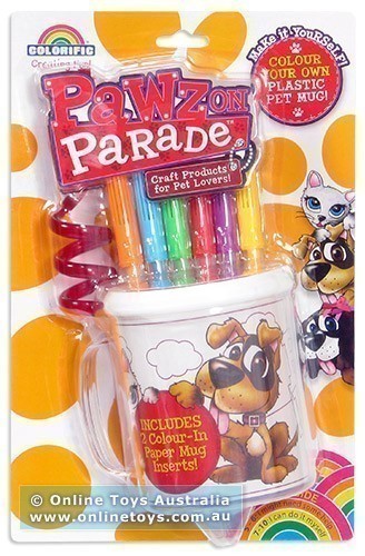 Colorific Pawz on Parade - Colour Your Own Plastic Pet Mug