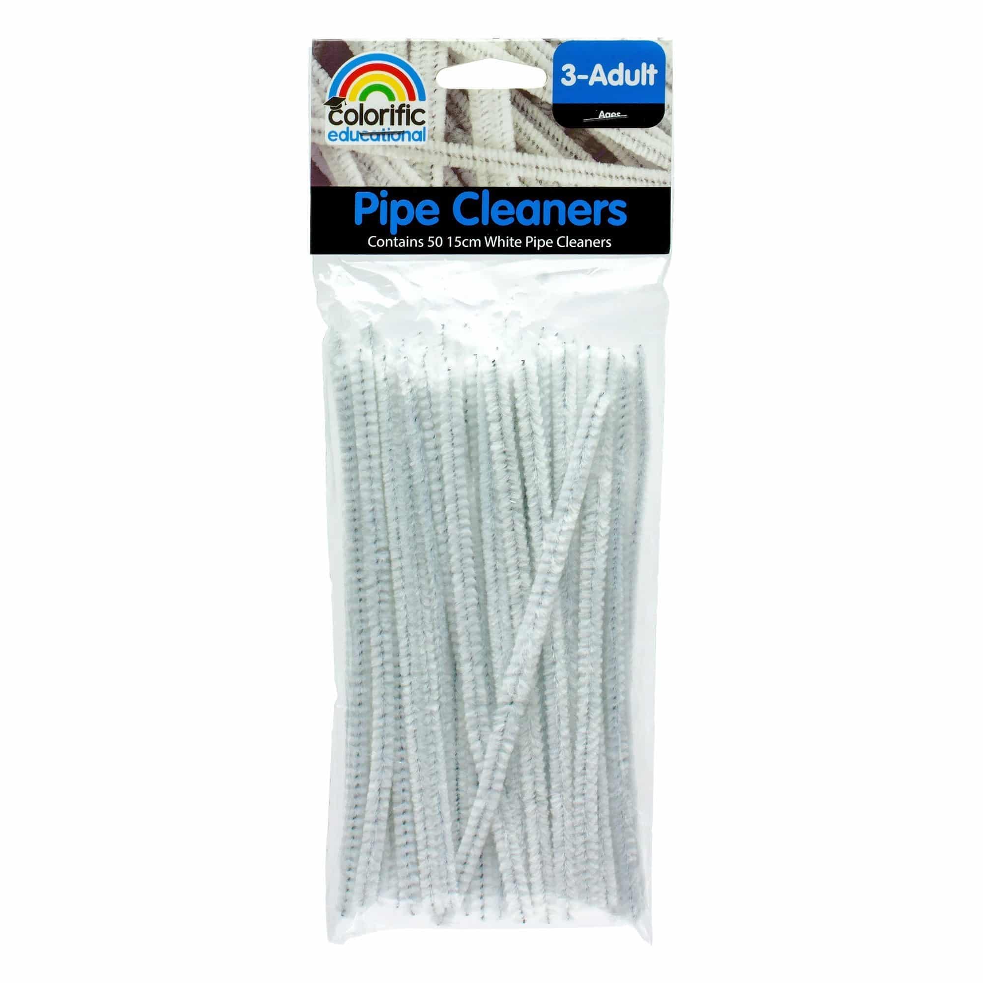 Colorific - Pipe Cleaners - 15cm X 6mm - 50 White Pack