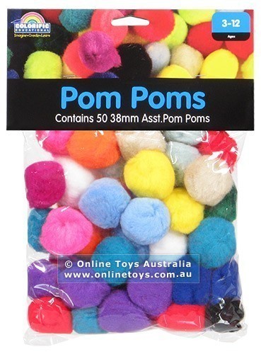 Colorific Pom Poms - 38mm - 50 Pack