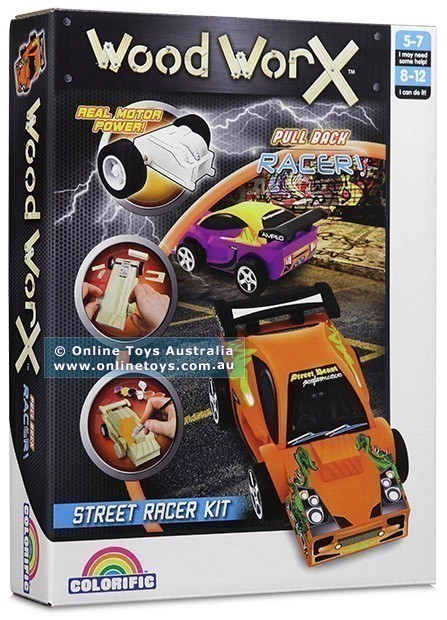 Colorific Wood Worx - Pull Back Racer - Street Racer Kit