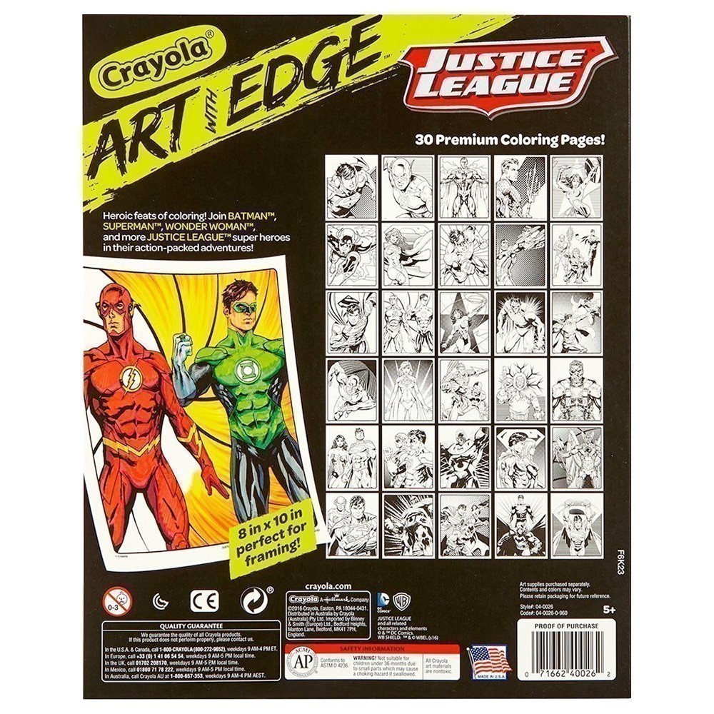 Crayola Art With Edge - Colouring Book - Justice League