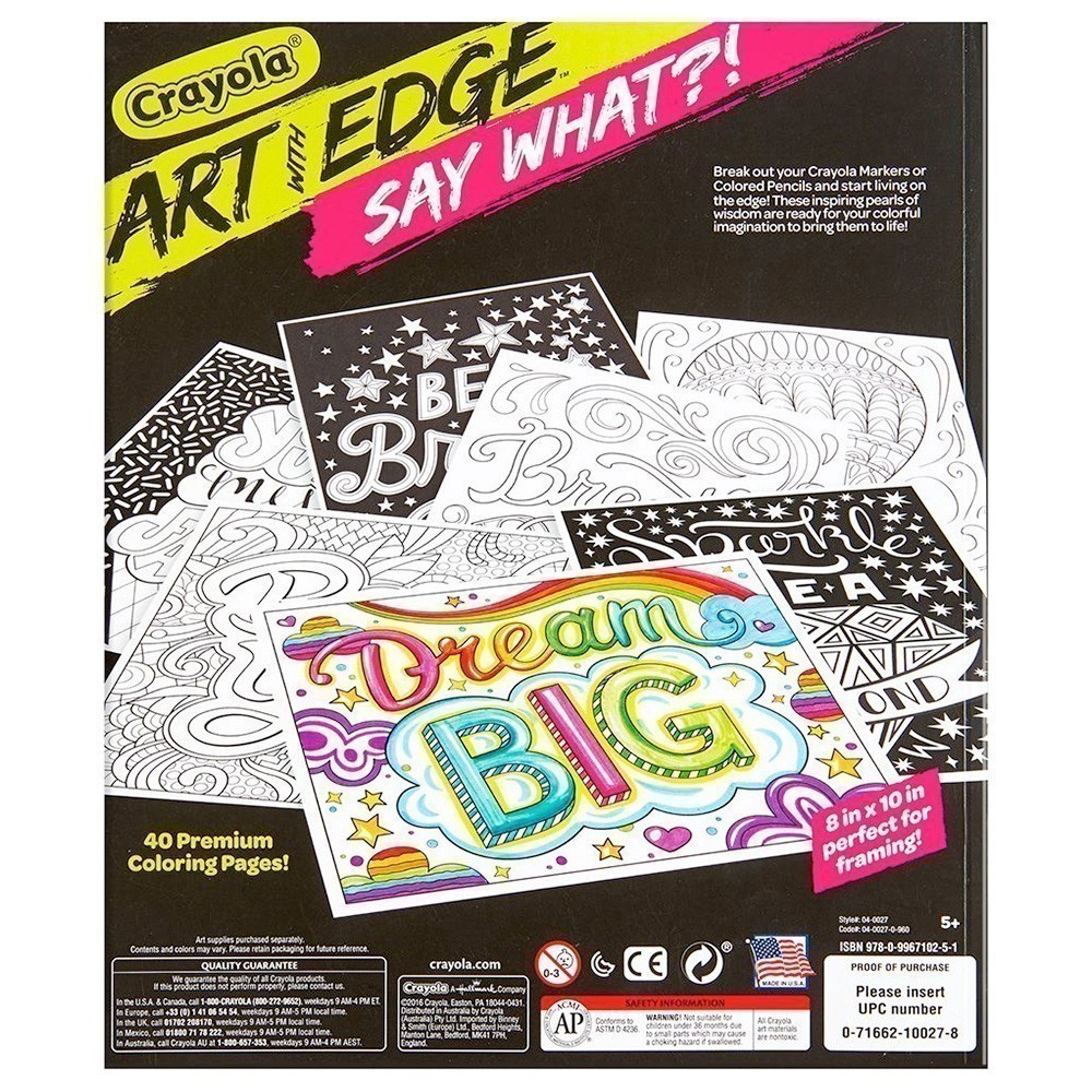 Crayola Art With Edge - Colouring Book - Say What?!