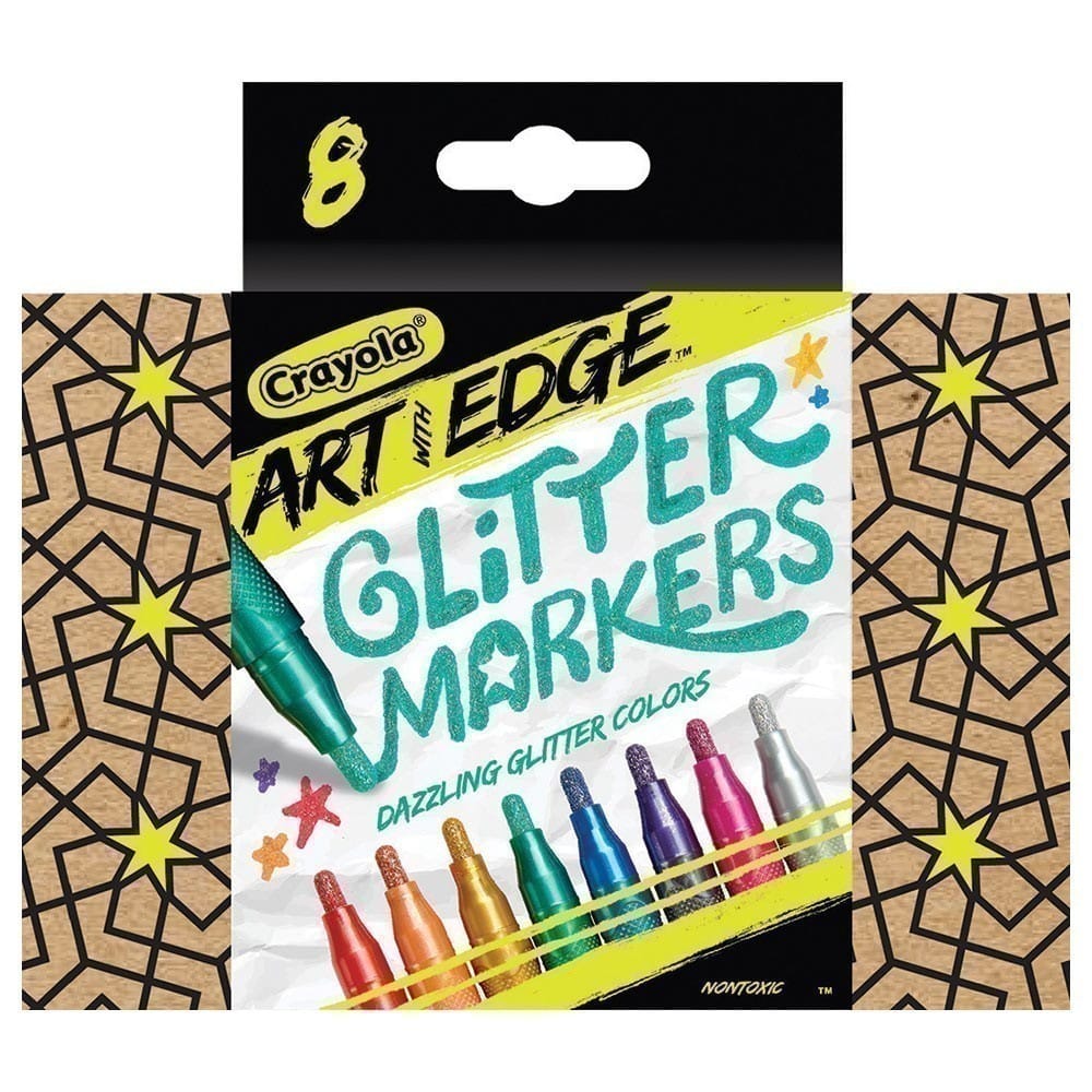 Crayola Art With Edge - Glitter Markers - 8 Colour Pack