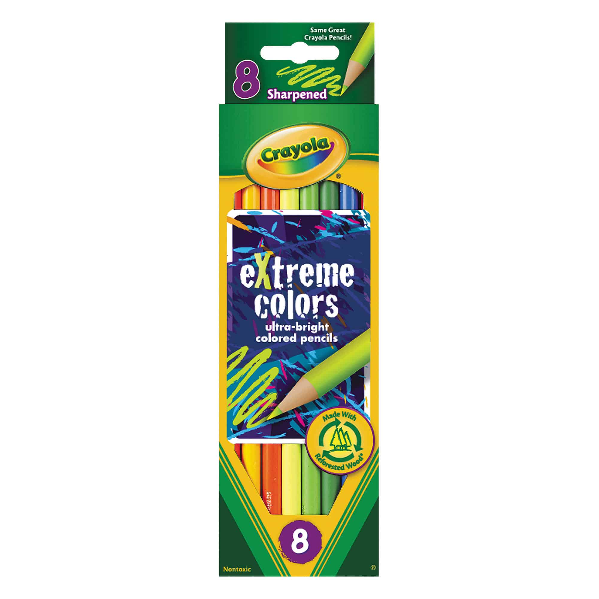 Crayola Coloured Pencils - 8 Extreme Colours