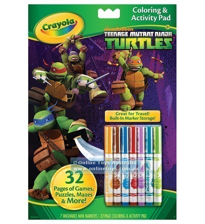 Crayola Colouring & Activity Pad with Markers - TMNT