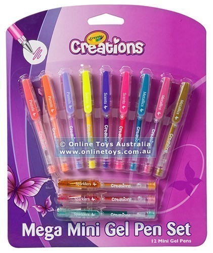 Crayola Creations - Mega Mini Gel Pen Set - 12 Pack