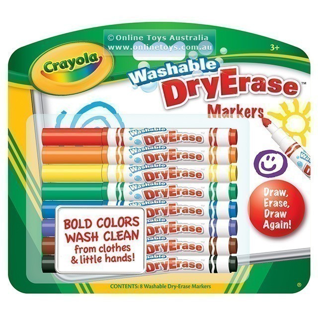 Crayola DryErase Washable Markers 8 Pack Online Toys Australia