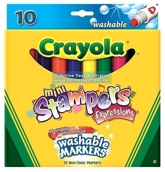 Crayola Mini Stampers Expressions - 10 Washable Markers