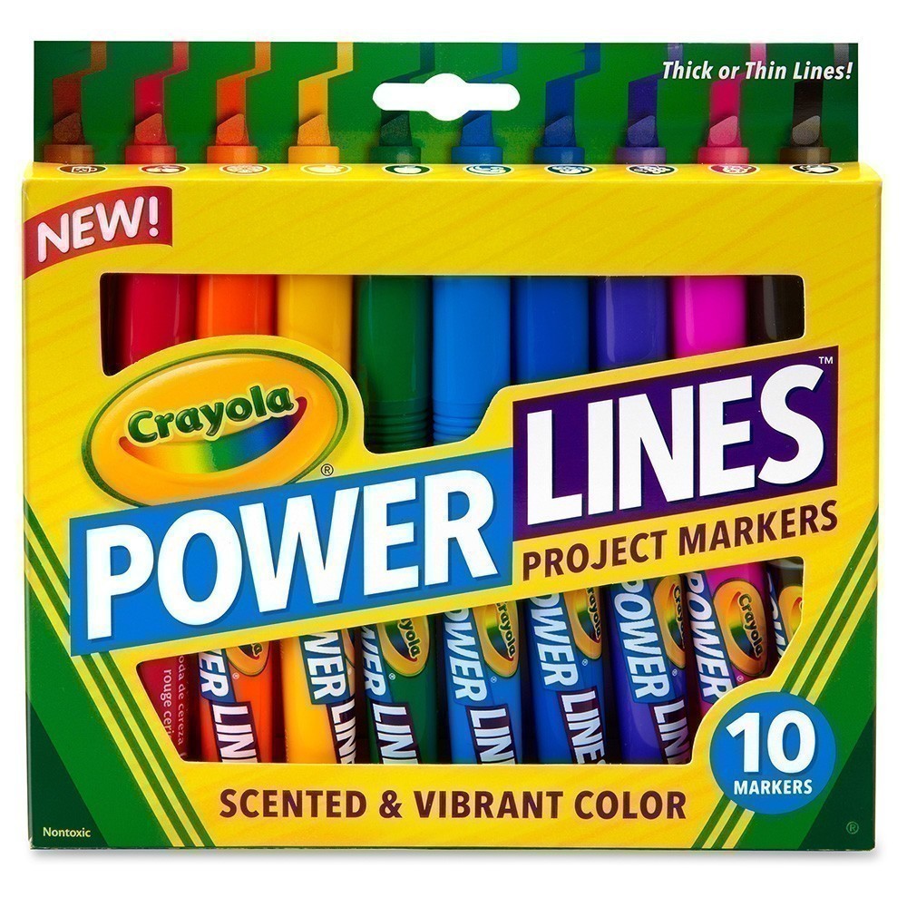 Crayola - Power Lines - 10 Project Markers With Scents