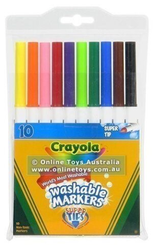 Crayola Super Tip Washable Markers - 10 Colours