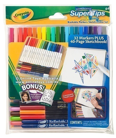 Crayola Super Tips Washable Markers Sketch n Colour Set