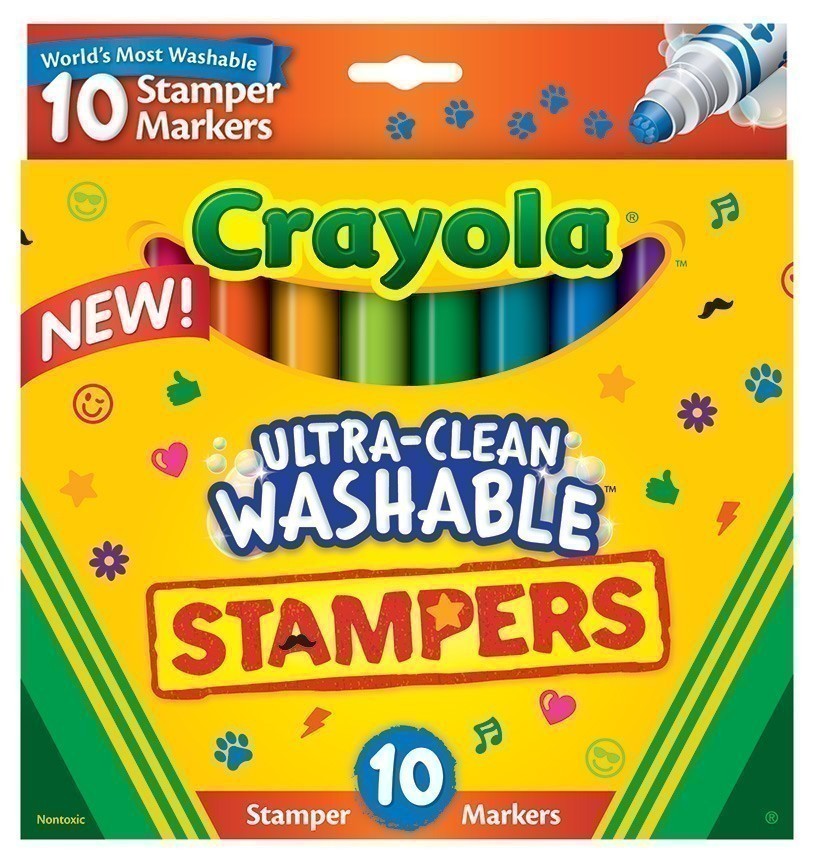Crayola - Ultra Clean Expressions Stampers - 10 Washable Markers