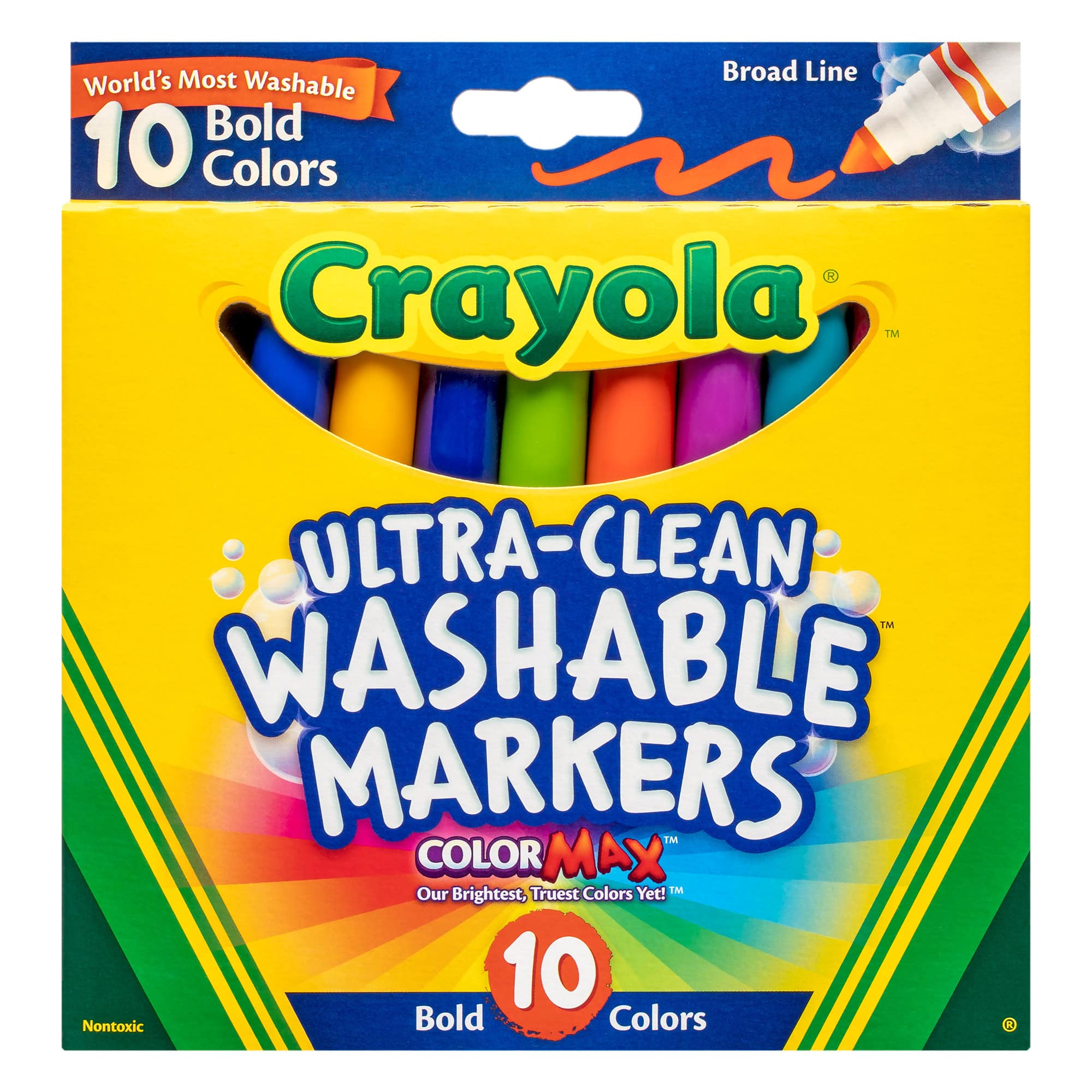 Crayola - Ultra-Clean Washable Markers - 10 Bold Colours