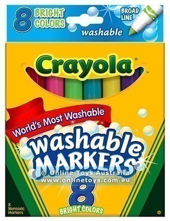 Crayola Washable Markers - 8 Bright Colours