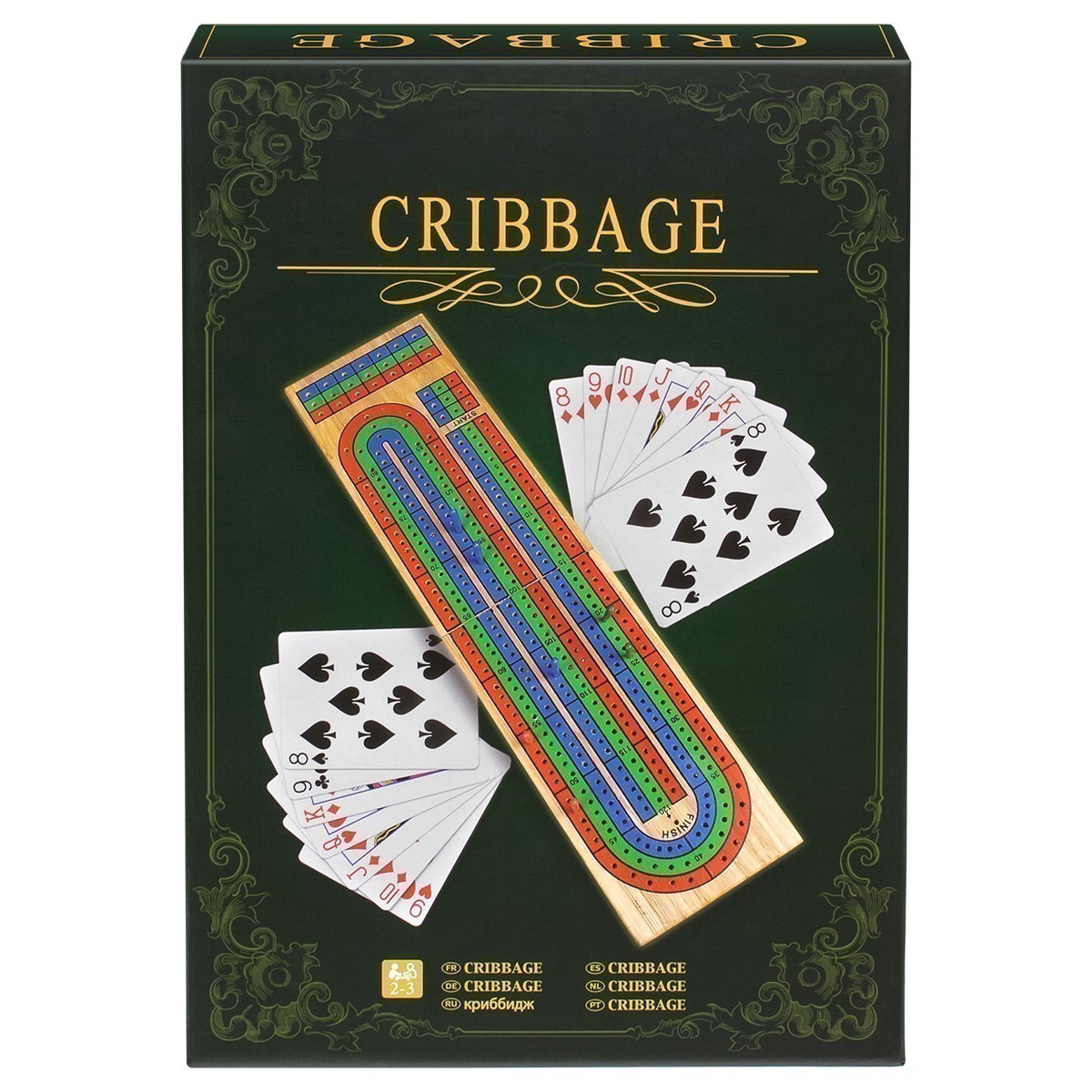 Cribbage - 3 Track Board With Playing Cards