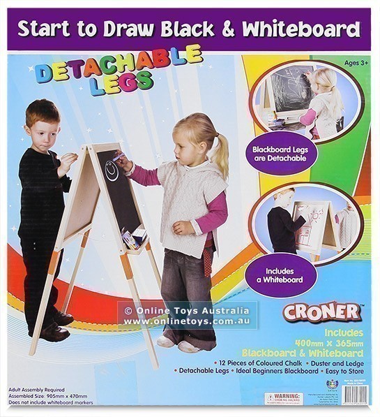 Croner - Chalkboard and Whiteboard Easel with Detachable Legs