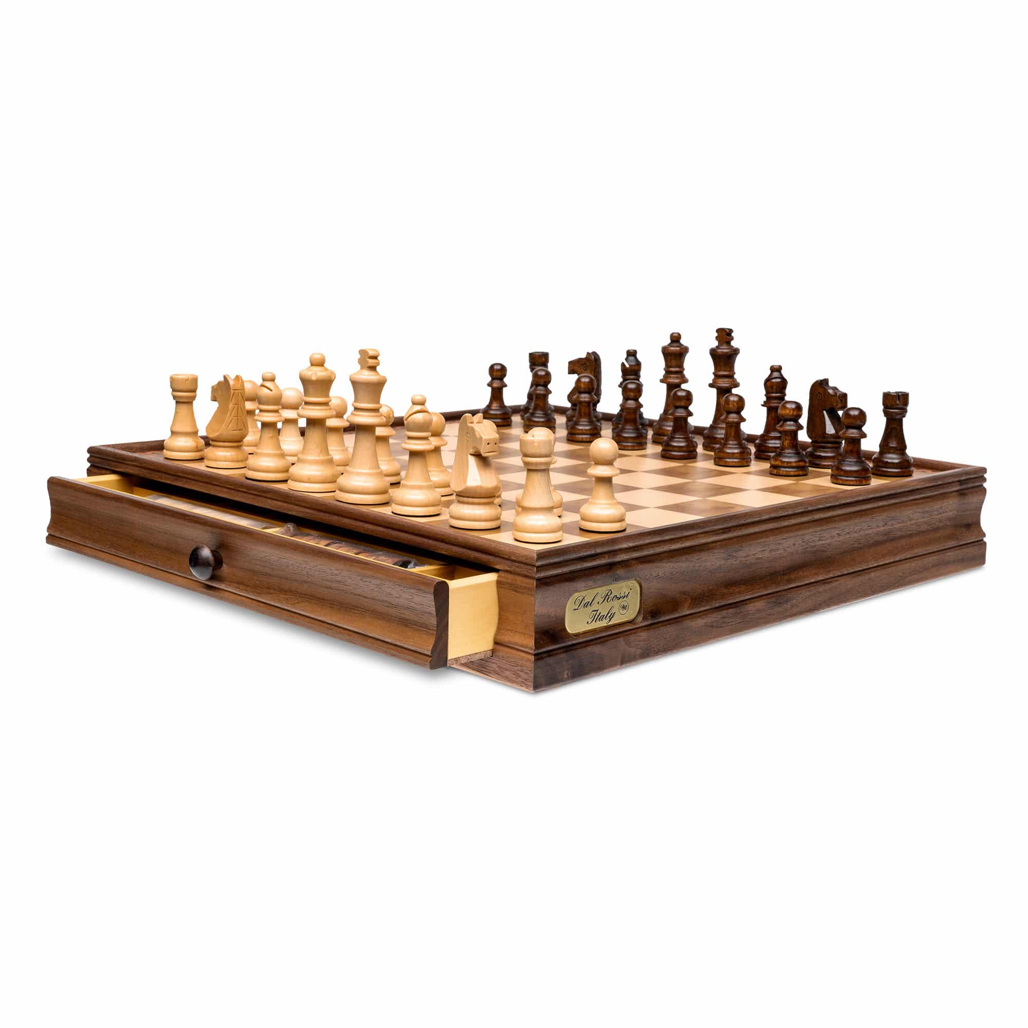 Dal Rossi - 15-Inch Chess & Checkers Set With Drawer