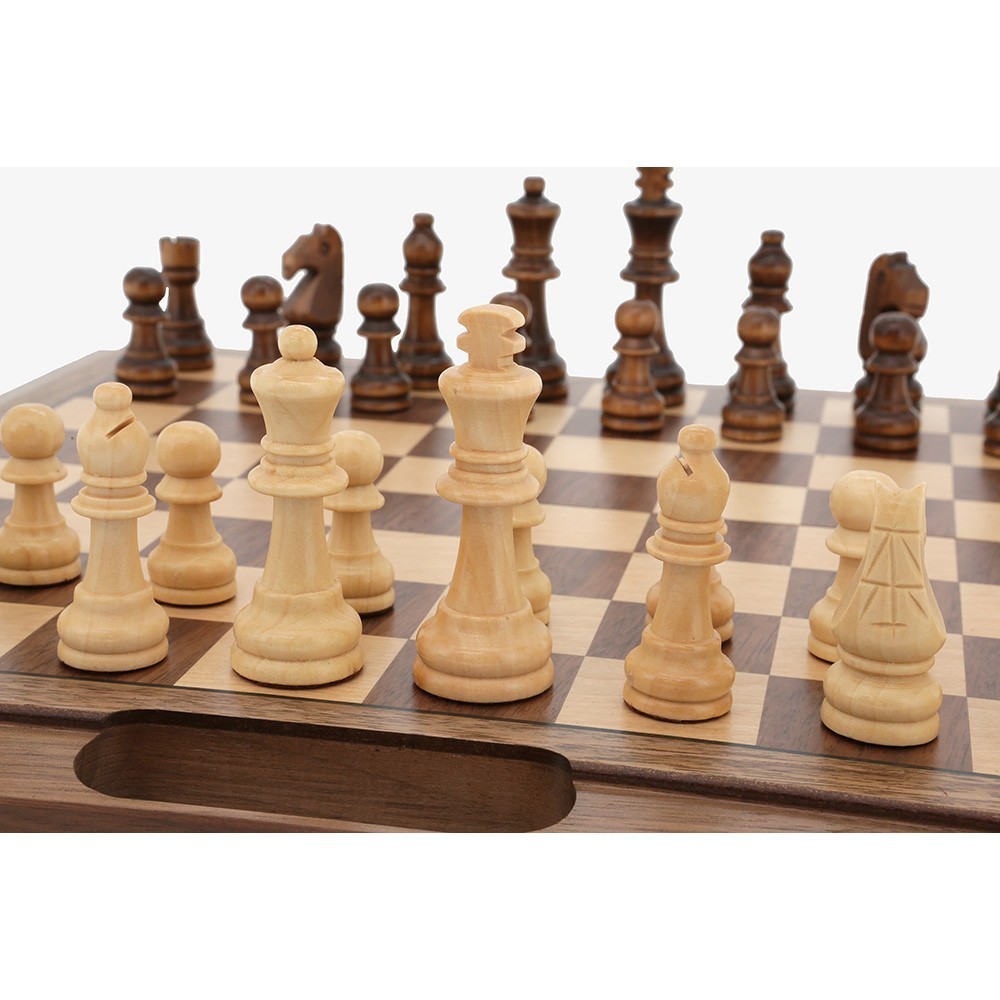 Dal Rossi - 3-in-1 Chess Checkers Backgammon Set - 16 Inch