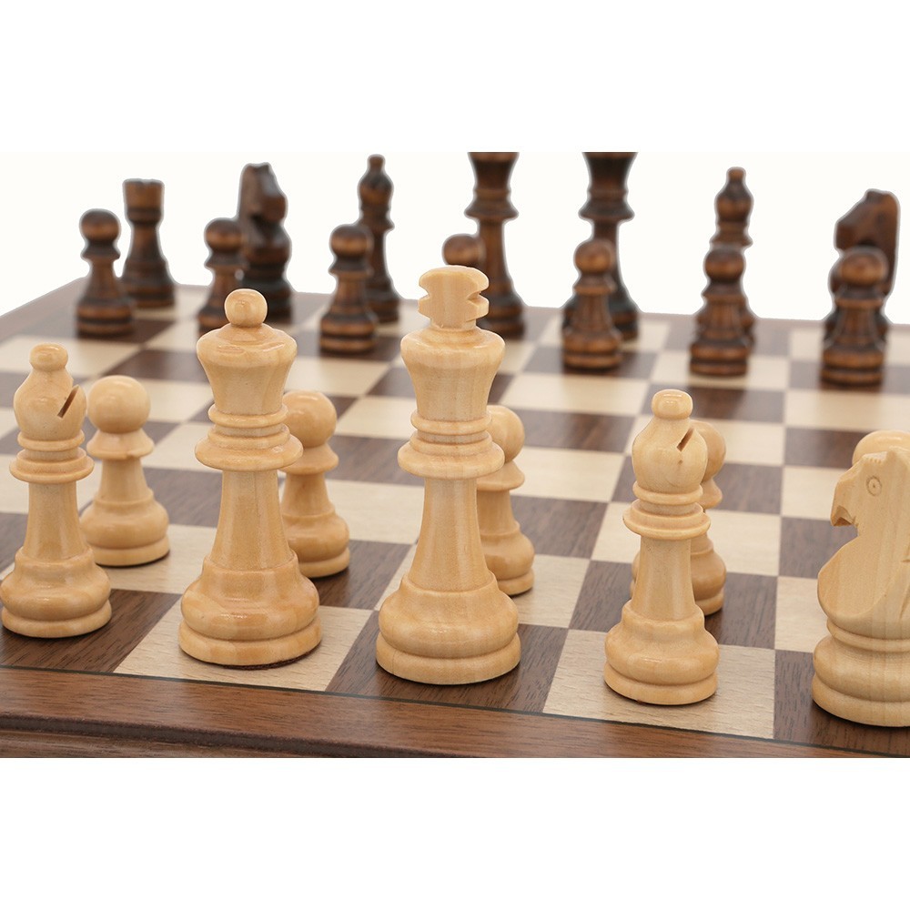 Dal Rossi - Folding Walnut Chess Set - 12 Inch
