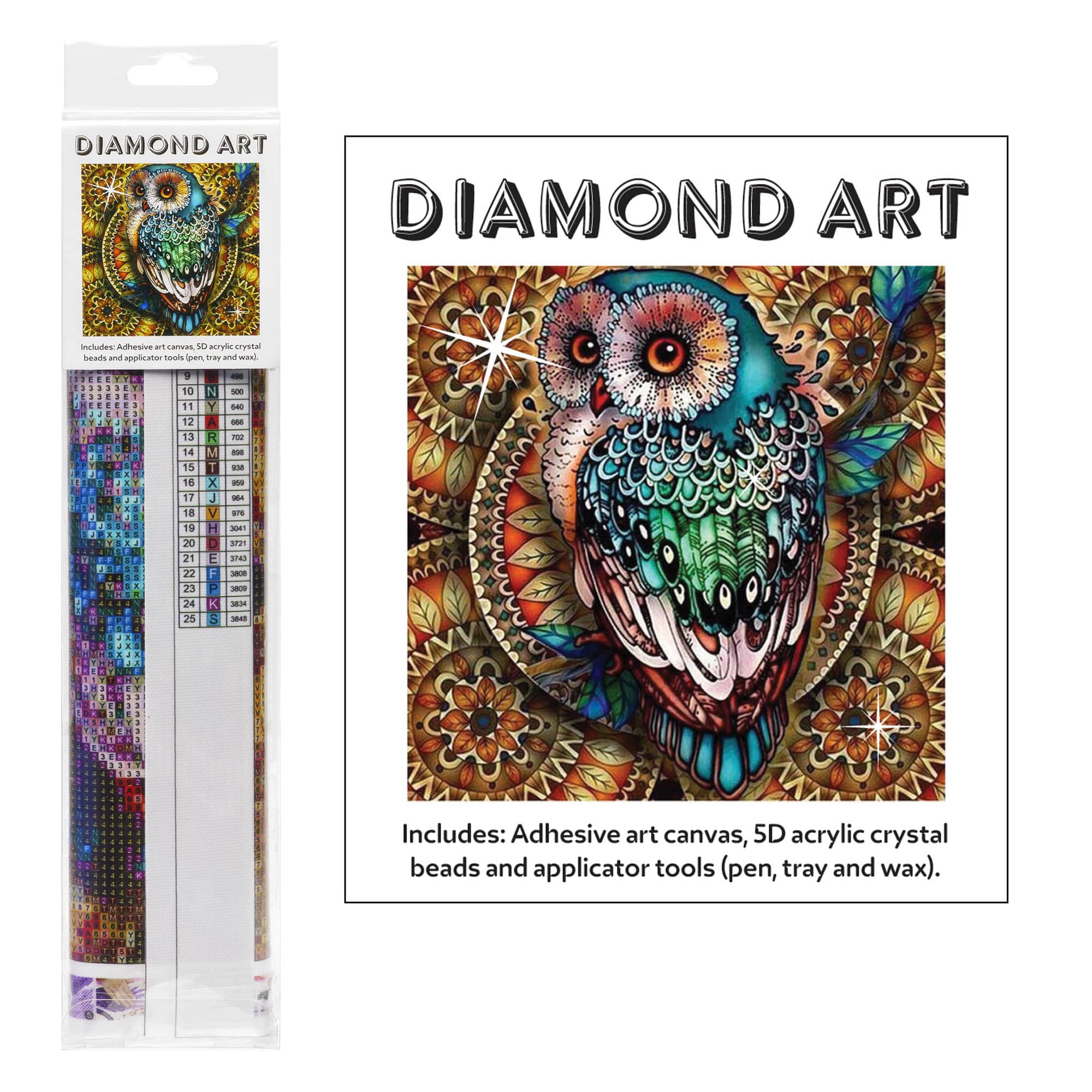 Diamond Art - 5D Art Kit - 30x30cm Owl