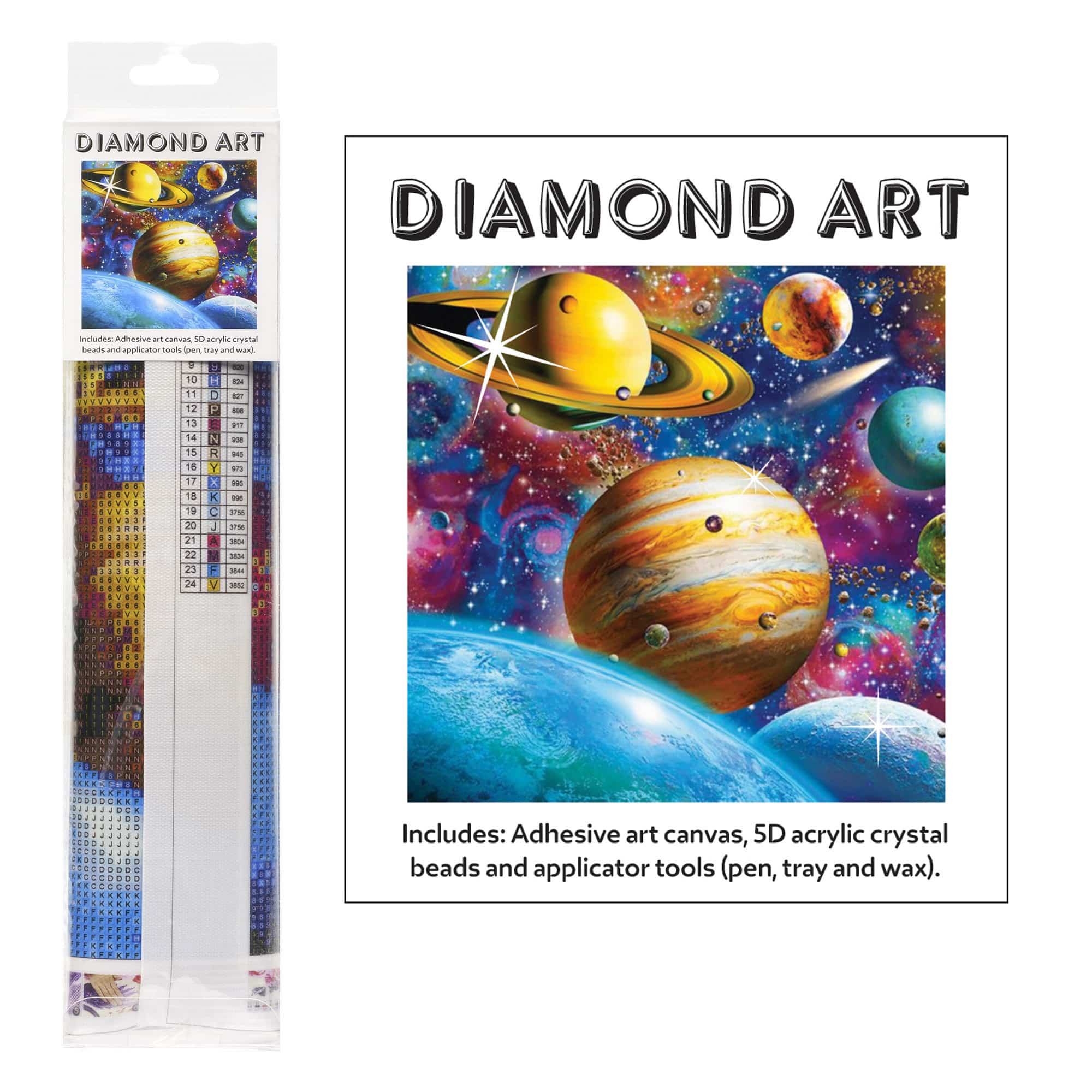 Diamond Art - 5D Art Kit - 30x30cm Planets