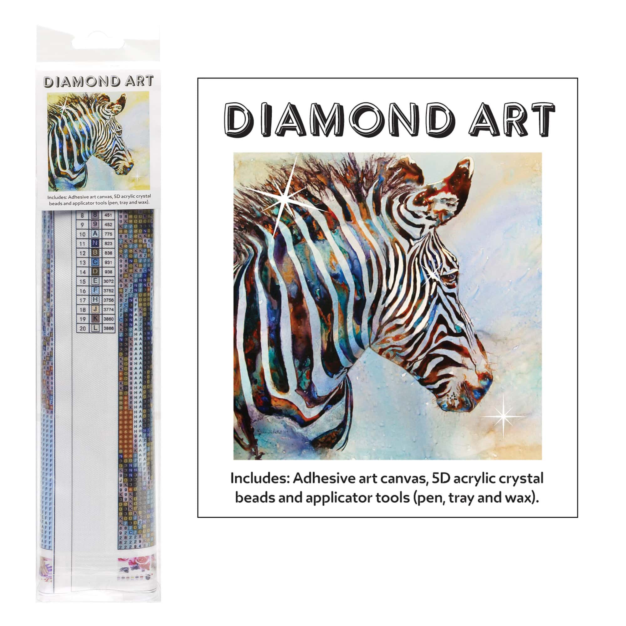 Diamond Art - 5D Art Kit - 30x30cm Zebra