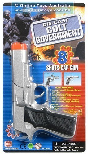 Die-Cast Colt Government Silver Cap Gun