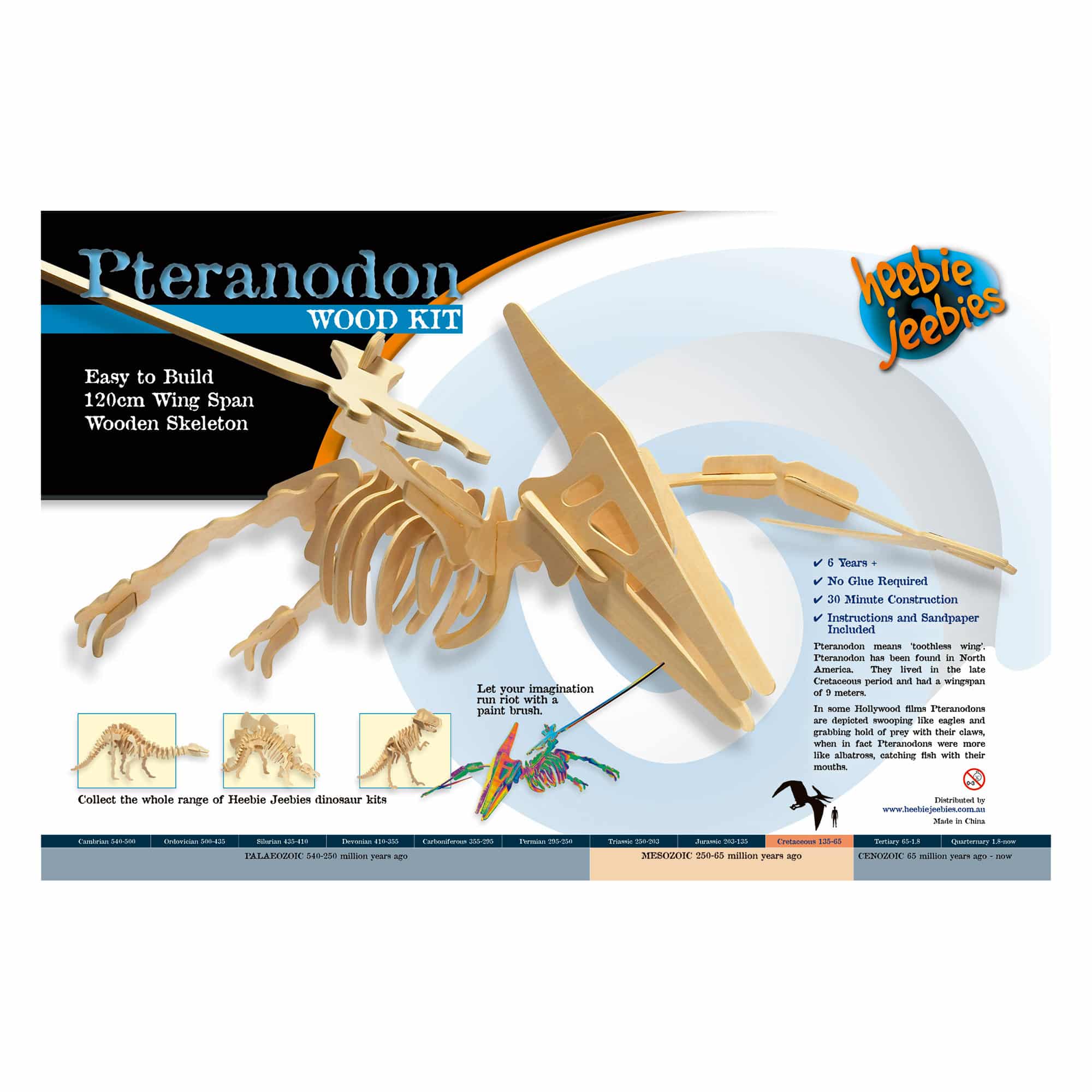 Dinosaur Skeleton Kit - 120cm Wooden Pteranodon