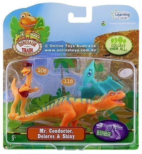 Dinosaur Train - 3 Pack - Mr Conductor Delores and Shiny