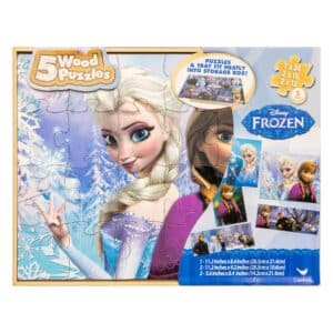 Disney Frozen - 5 Wood Puzzles In A Storage Box