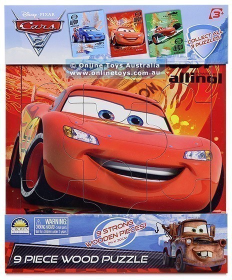 Disney-Pixar Cars 2 - 9 Piece Wooden Puzzle - Lightning McQueen