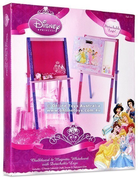 Disney Princess - Chalkboard and Magnetic Whiteboard Easel with Detachable Legs