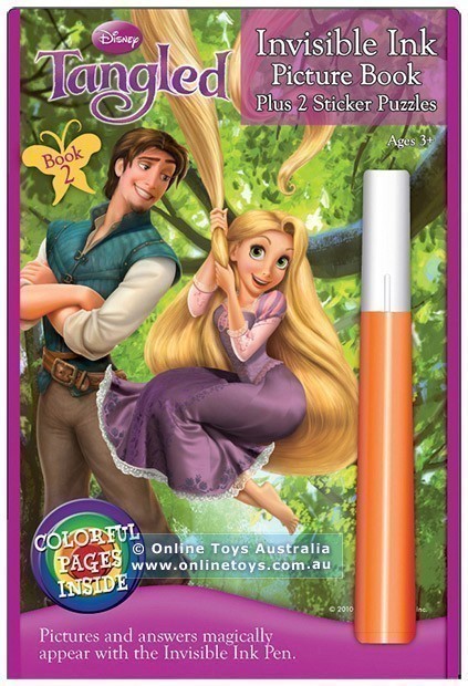 Disney Tangled - Invisible Ink Picture Book with 2 Sticker Puzzles