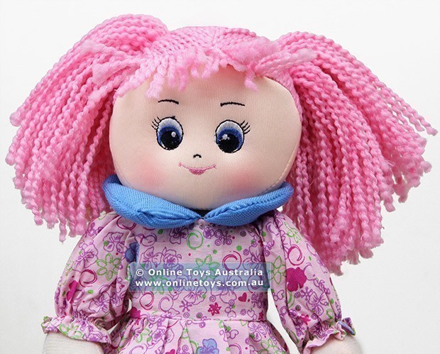 Doll Time - Rag Doll - Pink and Blue 36cm