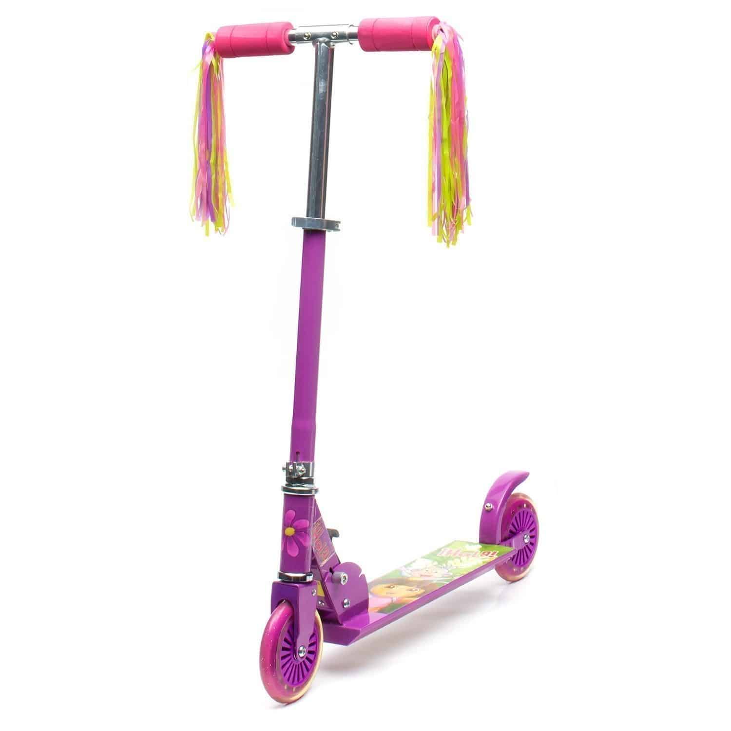 Dora The Explorer - Alloy Foldable Scooter with Heel Skates