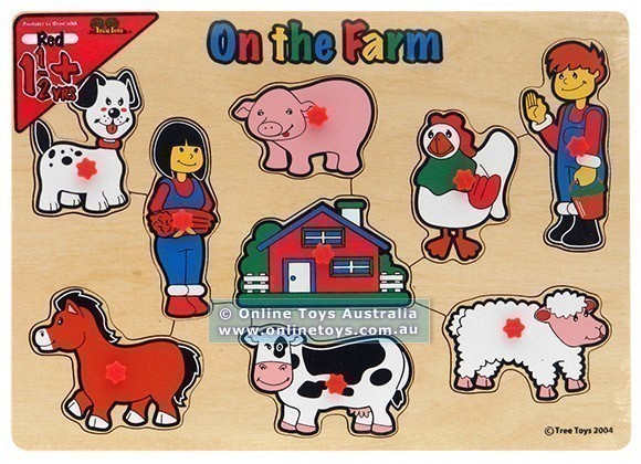 Early Learning - Wooden Peg Puzzle - On The Farm