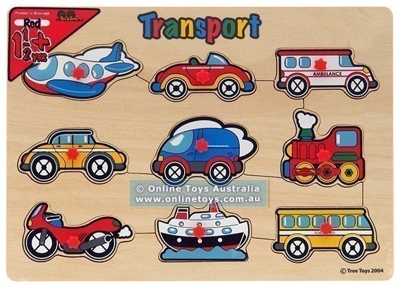 Early Learning - Wooden Peg Puzzle - Transport