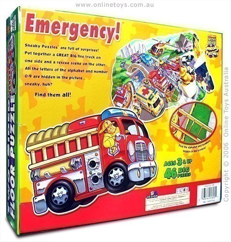 Emergency - 46 Piece Two Sided Floor Puzzle - Back