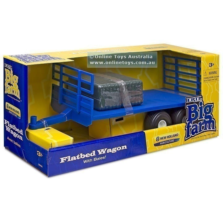ERTL - Big Farm - New Holland Agriculture Flatbed Wagon with Bales