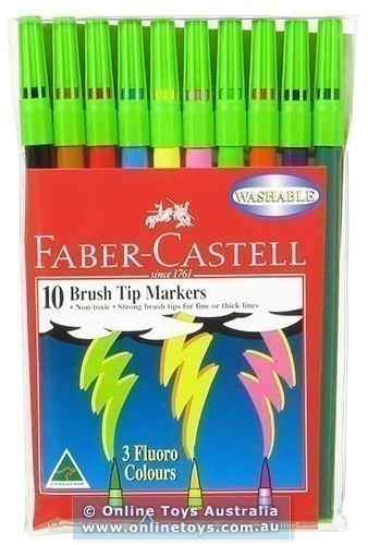 Faber-Castell - Brush Tip Markers - 10 Colours