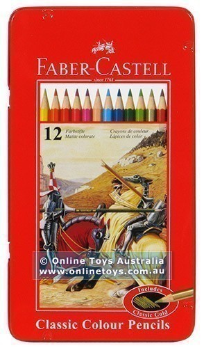 Faber-Castell - Classic Colour Pencils - Tin Case - 12 Colours