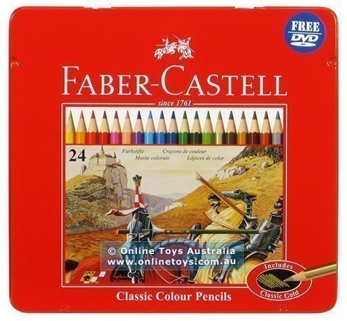 Faber-Castell - Classic Colour Pencils - Tin Case - 24 Colours