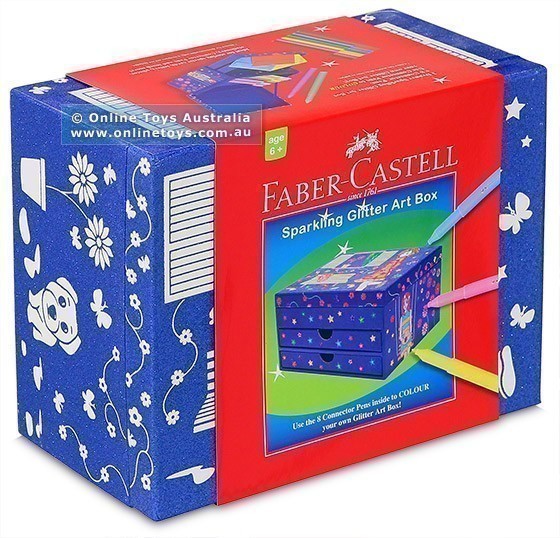 Faber-Castell - Connector Pens Sparkling Glitter Art Box - Blue