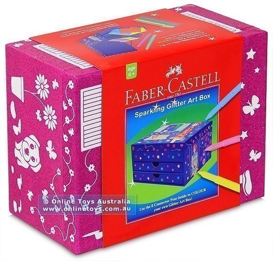 Faber-Castell - Connector Pens Sparkling Glitter Art Box - Red