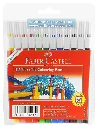 Faber-Castell - Fiber Tip Colour Markers - 12 Colours