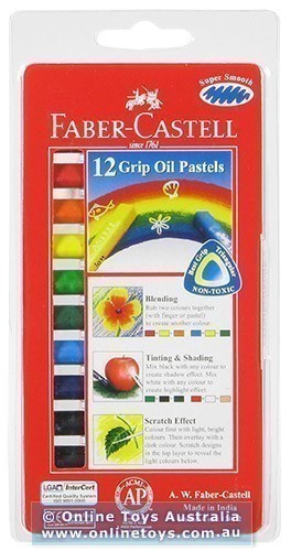 Faber-Castell - Grip Oil Pastels - 12 Colours