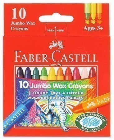 Faber-Castell - Jumbo Wax Crayons - 10 Colours