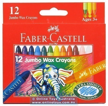 Faber-Castell - Jumbo Wax Crayons - 12 Colours